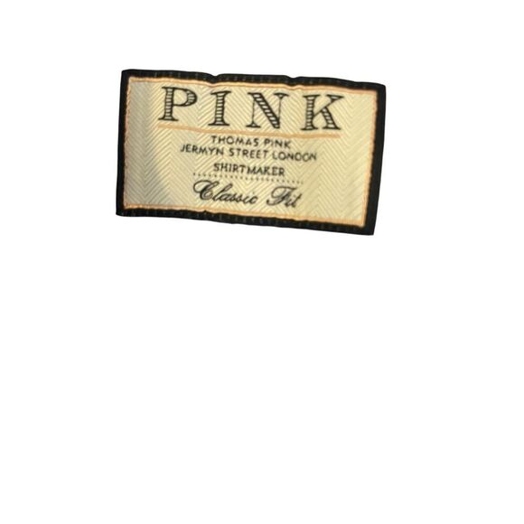 Thomas Pink Mens Blue White Gingham Check Classic Fit Dress Shirt Size 18-37 - Picture 12 of 12